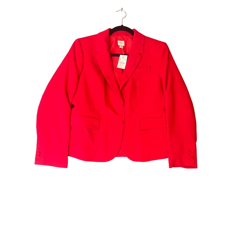 J.Crew Womens Red Two-Button Blazer Jacket CG368 Size 12P Petite New - Picture 2 of 11